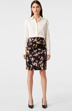 Liz Claiborne NWT Floral Pencil Skirt 6 Black Multicolor Corpcore Office Chic